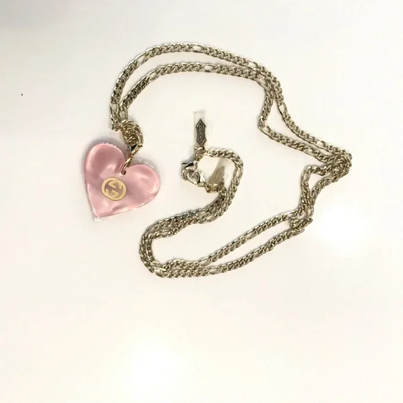 Gucci authentic chain with heart charm pendant necklace Sunglass chain.